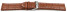 XL Schnellwechsel Uhrenarmband - gepolstert - Leder - Kroko Prägung - hellbraun 18mm Stahl