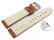 XL Schnellwechsel Uhrenarmband - gepolstert - Leder - Kroko Prägung - hellbraun 18mm Gold