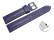 Schnellwechsel Uhrenarmband gepolstert echt Hai dunkelblau 24mm Stahl
