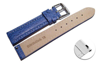 Schnellwechsel Uhrenarmband gepolstert echt Hai hellblau 22mm Stahl