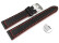 Schnellwechsel Uhrenarmband schwarz Sportiv Leder mit roter Naht 20mm
