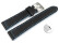 Schnellwechsel Uhrenarmband schwarz Sportiv Leder mit hellblauer Naht 22mm