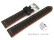 Schnellwechsel Uhrenarmband schwarz Sportiv Leder mit oranger Naht 24mm