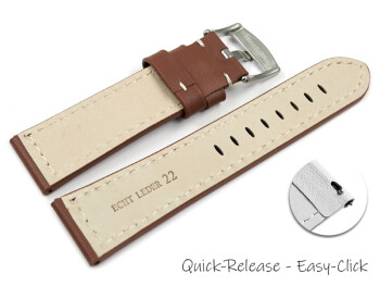 Schnellwechsel Uhrenband Sattelleder massives Leder rot-braun 24mm