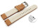 Schnellwechsel Uhrenarmband Wasserbüffel Leder hellbraun 22mm Stahl