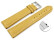XL Schnellwechsel Uhrenband echtes Leder gepolstert genarbt gelb 18mm Gold