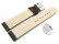 XL Schnellwechsel Uhrenband echtes Leder gepolstert genarbt dunkelbraun weiße Naht 22mm Stahl