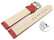 XL Schnellwechsel Uhrenband echtes Leder gepolstert genarbt rot weiße Naht 20mm Gold