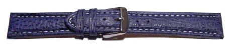 XL Schnellwechsel Uhrenarmband gepolstert echt Hai dunkelblau 22mm Gold