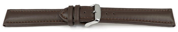 XL Schnellwechsel Uhrenarmband Leder Glatt dunkelbraun TiT 20mm Stahl