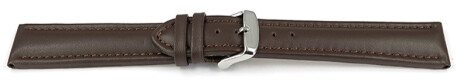 XL Schnellwechsel Uhrenarmband Leder Glatt dunkelbraun TiT 24mm Stahl