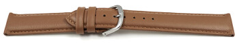 Schnellwechsel Uhrenarmband glattes Leder hellbraun 13mm Stahl