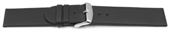 Schnellwechsel Uhrenarmband hydrophobiertes Leder - Wasserfest - schwarz 12mm Stahl