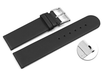 Schnellwechsel Uhrenarmband hydrophobiertes Leder - Wasserfest - schwarz 12mm Stahl