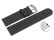 Schnellwechsel Uhrenarmband hydrophobiertes Leder - Wasserfest - schwarz 12mm Stahl