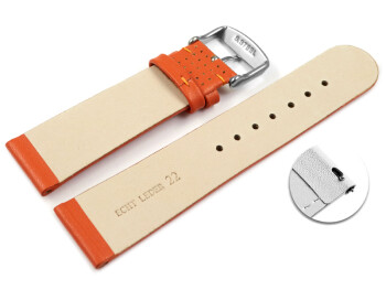 Schnellwechsel Uhrenarmband Glatt mit Lochung - orange 24mm Gold