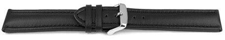 Schnellwechsel Uhrenarmband - echt Leder - glatt - schwarz TiT 20mm Stahl