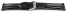 Schnellwechsel Uhrenarmband - echt Leder - doppelte Wulst - glatt - schwarz weiße Naht 22mm Stahl