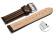 Schnellwechsel Uhrenarmband Leder doppelte Wulst glatt dunkelbraun 20mm Stahl
