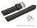 Schnellwechsel Uhrenarmband - echt Leder hydrophobiert - doppelte Wulst - glatt - schwarz 20mm Stahl