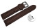 Schnellwechsel Uhrenarmband echt Strauss dunkelbraun 24mm Gold