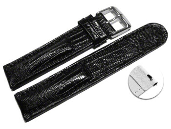 Schnellwechsel Uhrenarmband gepolstert Teju schwarz 20mm Stahl