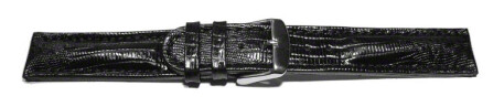 Schnellwechsel Uhrenarmband gepolstert Teju schwarz 24mm Stahl