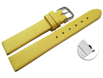 Schnellwechsel Uhrenarmband Leder Business gelb 16mm Gold