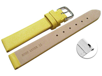 Schnellwechsel Uhrenarmband Leder Business gelb 16mm Gold