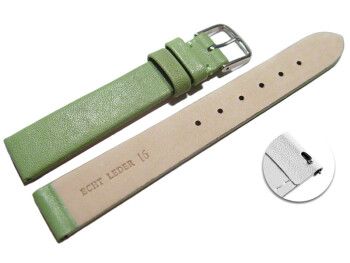 Schnellwechsel Uhrenarmband Leder Business grün 16mm Stahl