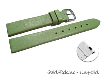 Schnellwechsel Uhrenarmband Leder Business grün 18mm Stahl