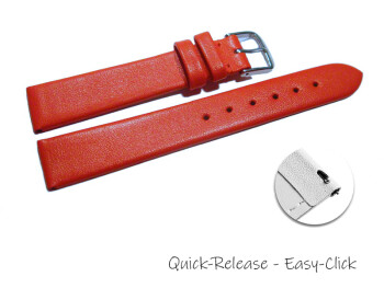 Schnellwechsel Uhrenarmband Leder Business rot 12mm Stahl