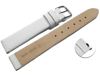 Schnellwechsel Uhrenarmband Leder Business weiß 12mm Gold