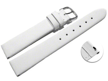 Schnellwechsel Uhrenarmband Leder Business weiß 14mm Stahl