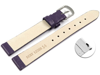 Schnellwechsel Uhrenarmband Leder Business lila 20mm Gold