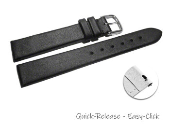 XL Schnellwechsel Uhrenarmband Leder Business schwarz 16mm Stahl
