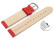 Schnellwechsel Uhrenarmband rot glattes Leder leicht gepolstert 18mm Gold