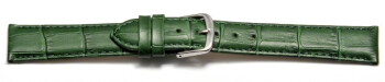 Schnellwechsel Uhrenarmband - echt Leder - Kroko Prägung - grün - 16mm Stahl