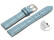 Schnellwechsel Uhrenarmband - echt Leder - Kroko Prägung - hellblau - 16mm Stahl