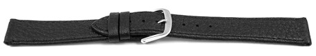 Schnellwechsel Uhrenarmband Hirschleder - genarbt - schwarz - 18mm Stahl