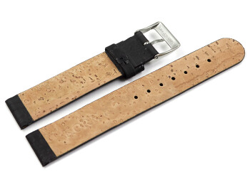 Veganes Uhrenarmband aus Kork schwarz 22mm Gold