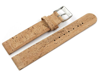 Veganes Uhrenarmband aus Kork natur 22mm Gold
