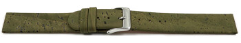 Veganes Uhrenarmband aus Kork Avocado 18mm Stahl