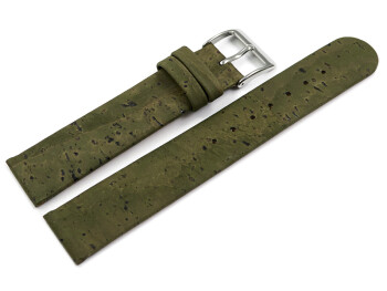Veganes Uhrenarmband aus Kork Avocado 18mm Stahl