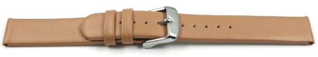 Veganes Uhrenarmband aus Apfelfaser hellbraun 14mm Stahl