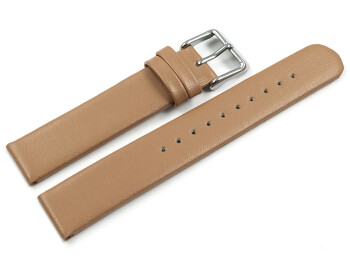Veganes Uhrenarmband aus Apfelfaser hellbraun 14mm Stahl