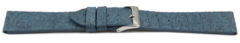 Veganes Uhrenarmband aus Ananas blau 14mm Stahl