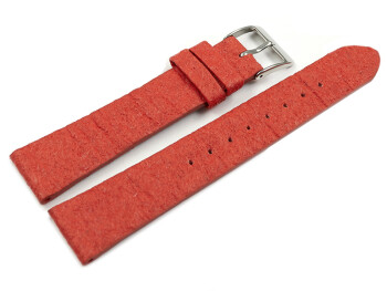 Veganes Uhrenarmband aus Ananas rot 22mm Stahl