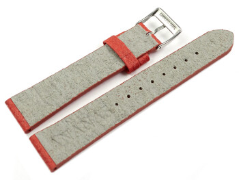 Veganes Uhrenarmband aus Ananas rot 22mm Stahl