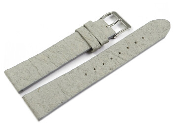 Veganes Uhrenarmband aus Ananas grau 16mm Stahl